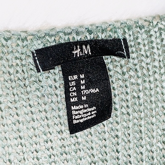 H&M Sage green oversized boho boxy sweater - Picture 3 of 4